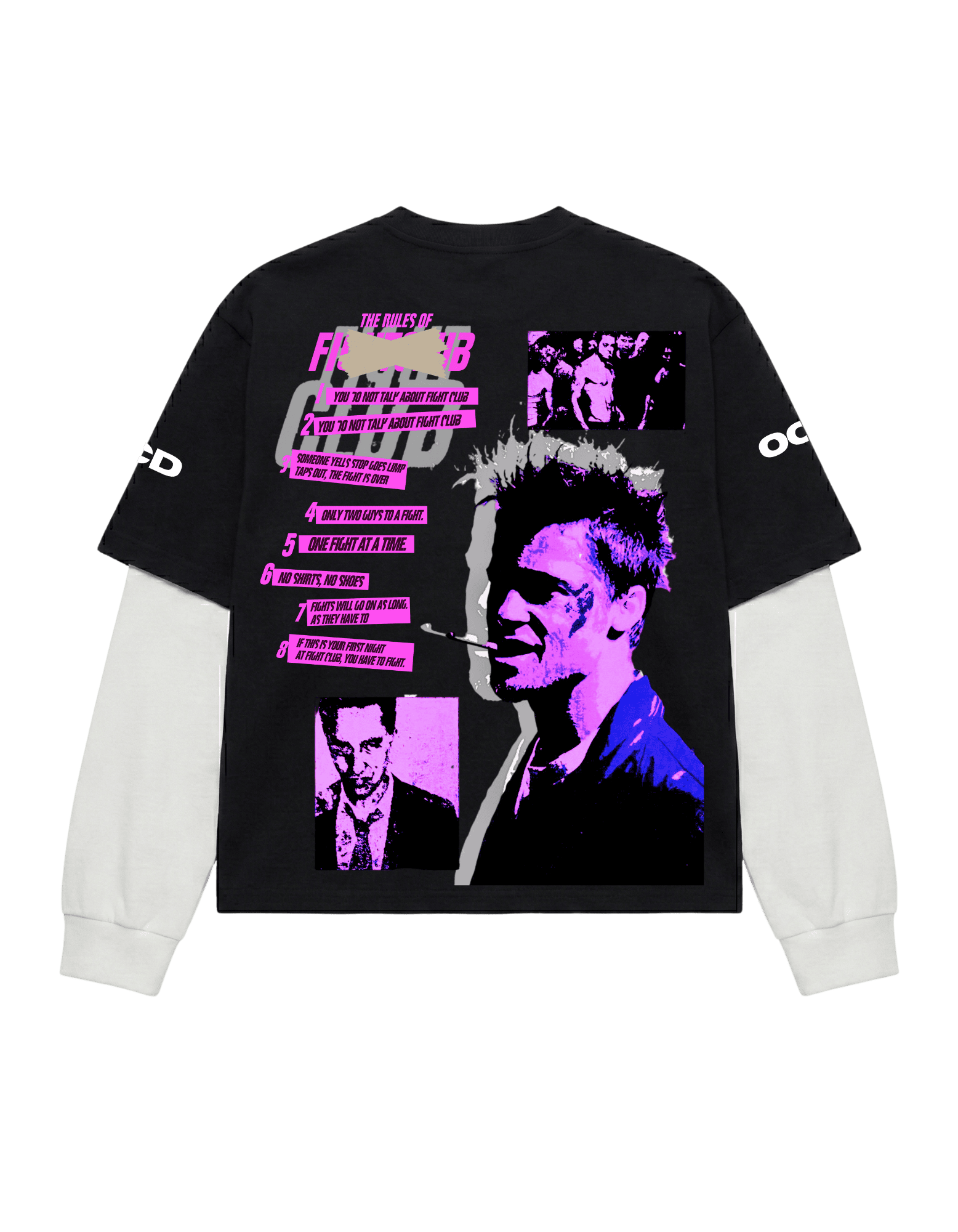 Fight club attached sleeves tee