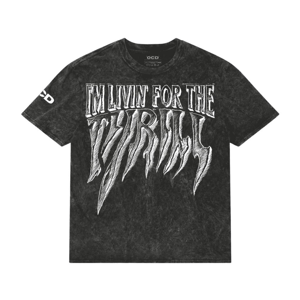 I'm livin for the thrill acid washed tee