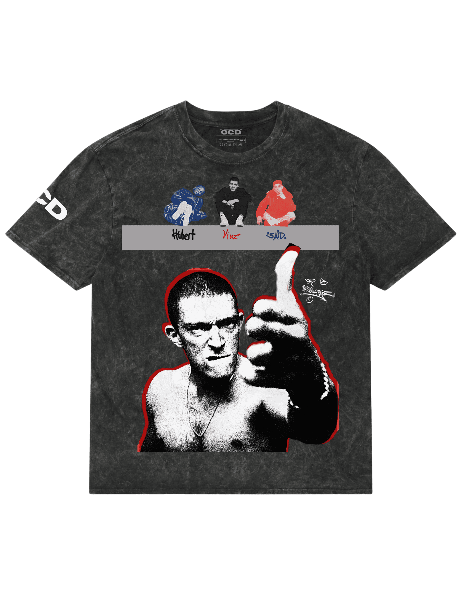 La haine acid washed tee - OCD