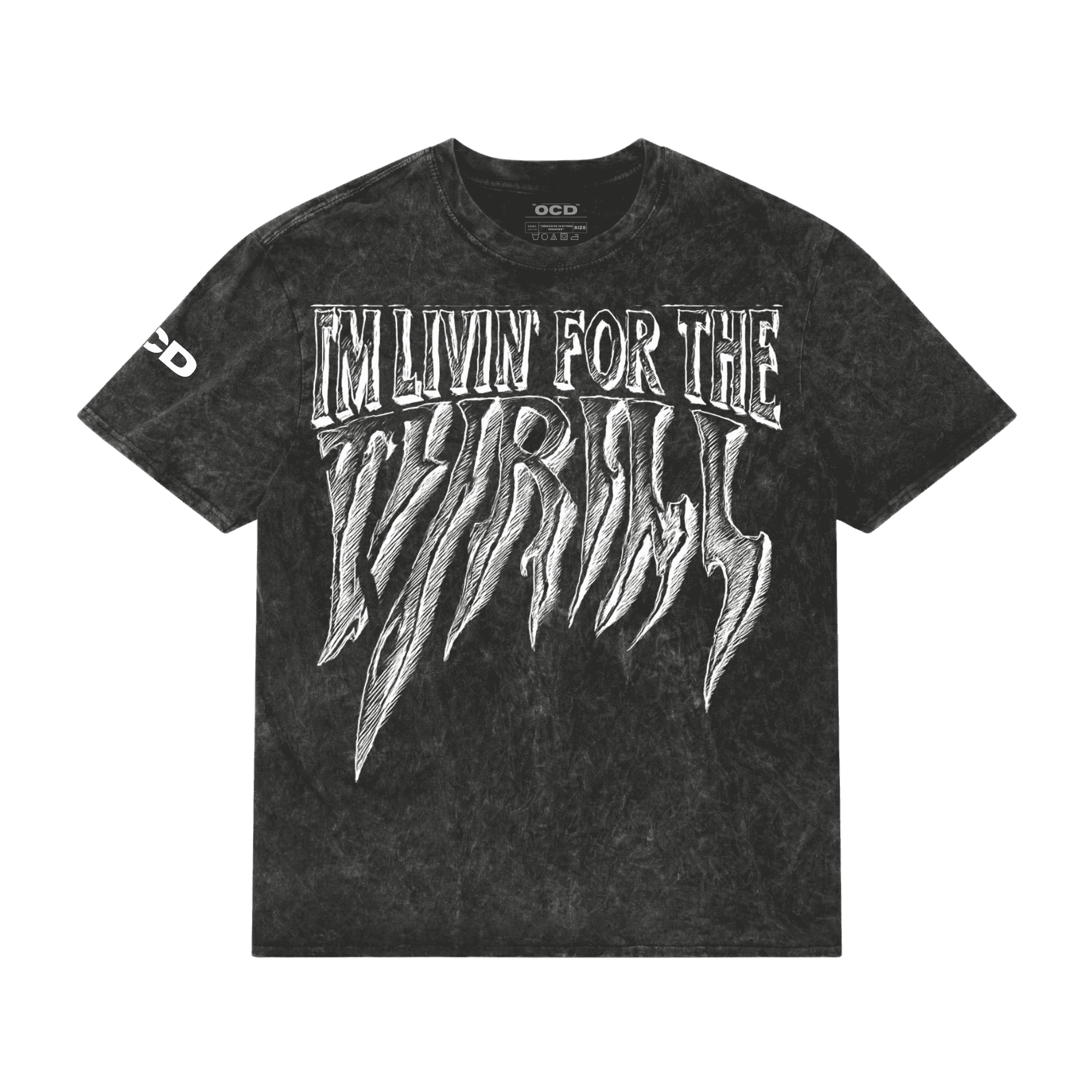 I'm livin for the thrill acid washed tee - OCD